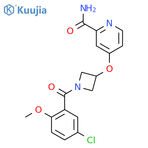 4-{[1-(5-Chloro-2-methoxybenzoyl)azetidin-3-yl]oxy}pyridine-2-carboxamide structure