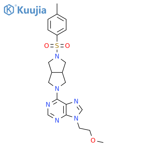 9-(2-methoxyethyl)-6-[5-(4-methylbenzenesulfonyl)-octahydropyrrolo[3,4-c]pyrrol-2-yl]-9H-purine structure