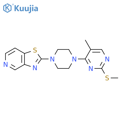 5-methyl-2-(methylsulfanyl)-4-(4-{[1,3]thiazolo[4,5-c]pyridin-2-yl}piperazin-1-yl)pyrimidine structure