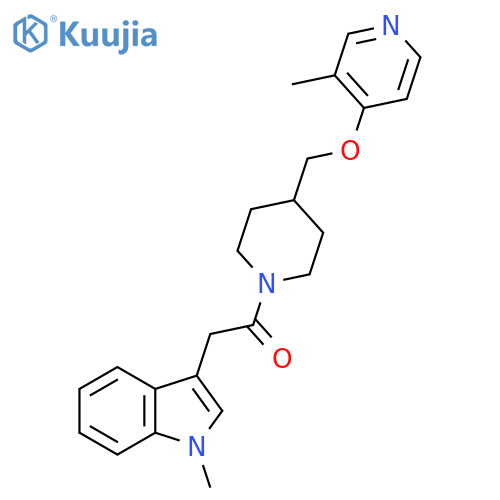 2-(1-methyl-1H-indol-3-yl)-1-(4-{[(3-methylpyridin-4-yl)oxy]methyl}piperidin-1-yl)ethan-1-one structure