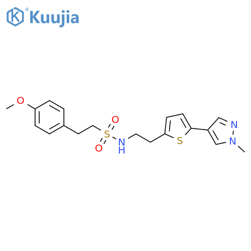 2-(4-methoxyphenyl)-N-{2-5-(1-methyl-1H-pyrazol-4-yl)thiophen-2-ylethyl}ethane-1-sulfonamide structure