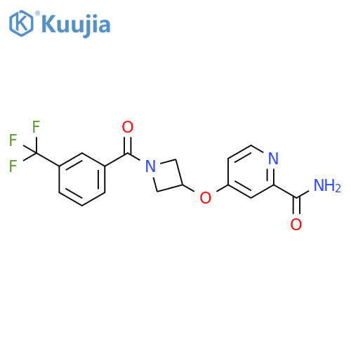 4-({1-[3-(trifluoromethyl)benzoyl]azetidin-3-yl}oxy)pyridine-2-carboxamide structure