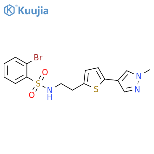 2-bromo-N-{2-5-(1-methyl-1H-pyrazol-4-yl)thiophen-2-ylethyl}benzene-1-sulfonamide structure