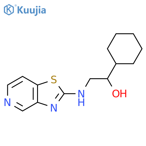 1-cyclohexyl-2-({[1,3]thiazolo[4,5-c]pyridin-2-yl}amino)ethan-1-ol structure