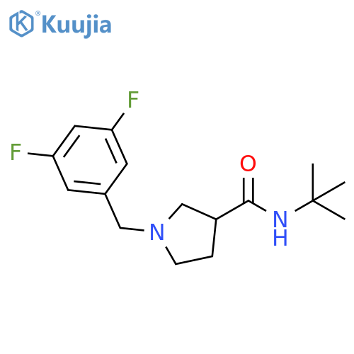 N-tert-butyl-1-[(3,5-difluorophenyl)methyl]pyrrolidine-3-carboxamide structure