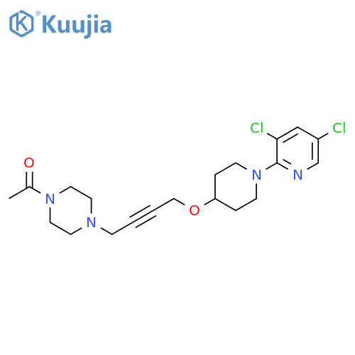 1-[4-(4-{[1-(3,5-dichloropyridin-2-yl)piperidin-4-yl]oxy}but-2-yn-1-yl)piperazin-1-yl]ethan-1-one structure