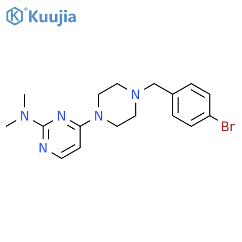 4-{4-[(4-bromophenyl)methyl]piperazin-1-yl}-N,N-dimethylpyrimidin-2-amine structure