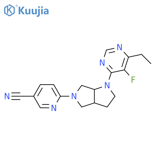 6-[1-(6-ethyl-5-fluoropyrimidin-4-yl)-octahydropyrrolo[3,4-b]pyrrol-5-yl]pyridine-3-carbonitrile structure