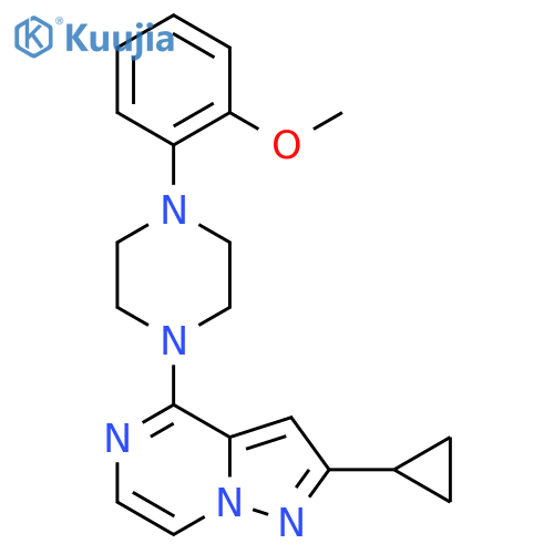 1-{2-Cyclopropylpyrazolo[1,5-a]pyrazin-4-yl}-4-(2-methoxyphenyl)piperazine structure
