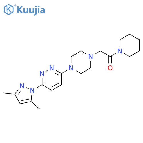 2-{4-[6-(3,5-dimethyl-1H-pyrazol-1-yl)pyridazin-3-yl]piperazin-1-yl}-1-(piperidin-1-yl)ethan-1-one structure
