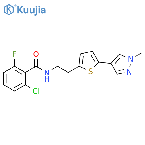2-chloro-6-fluoro-N-{2-[5-(1-methyl-1H-pyrazol-4-yl)thiophen-2-yl]ethyl}benzamide structure