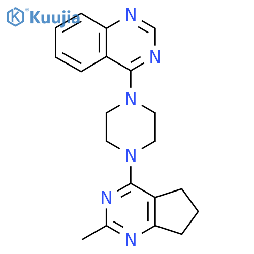 4-(4-{2-methyl-5H,6H,7H-cyclopenta[d]pyrimidin-4-yl}piperazin-1-yl)quinazoline structure