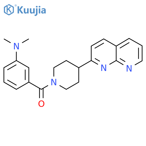 N,N-dimethyl-3-[4-(1,8-naphthyridin-2-yl)piperidine-1-carbonyl]aniline structure