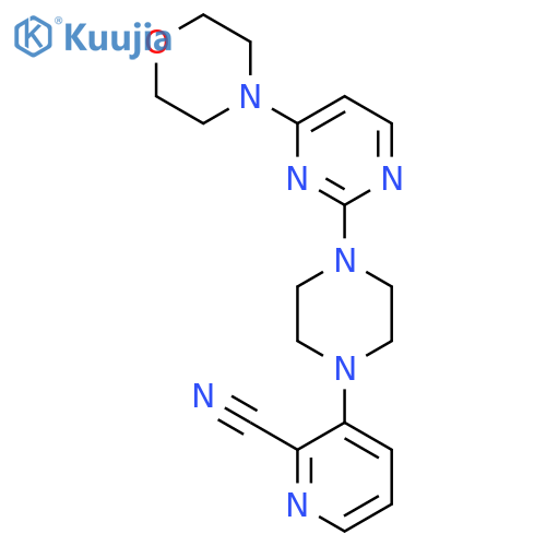 3-{4-[4-(Morpholin-4-yl)pyrimidin-2-yl]piperazin-1-yl}pyridine-2-carbonitrile structure
