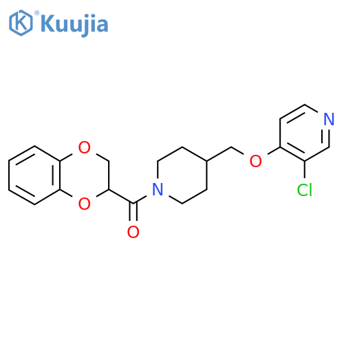 3-Chloro-4-{[1-(2,3-dihydro-1,4-benzodioxine-2-carbonyl)piperidin-4-yl]methoxy}pyridine structure
