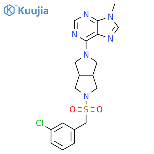 6-{5-[(3-chlorophenyl)methanesulfonyl]-octahydropyrrolo[3,4-c]pyrrol-2-yl}-9-methyl-9H-purine structure