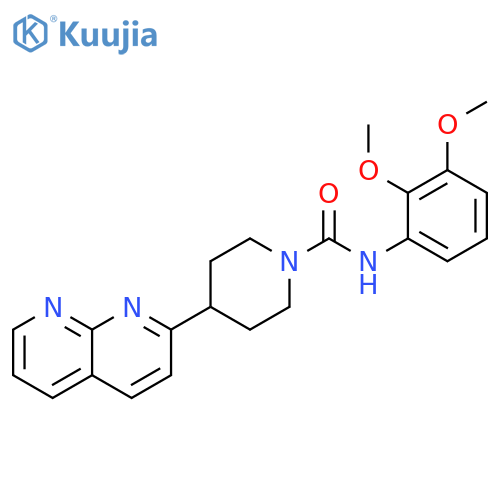 N-(2,3-dimethoxyphenyl)-4-(1,8-naphthyridin-2-yl)piperidine-1-carboxamide structure