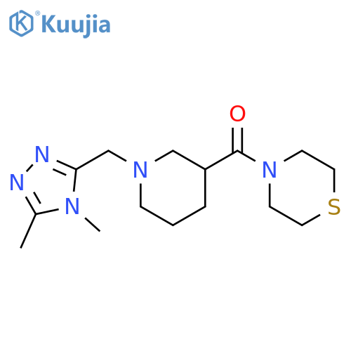 4-{1-[(4,5-dimethyl-4H-1,2,4-triazol-3-yl)methyl]piperidine-3-carbonyl}thiomorpholine structure
