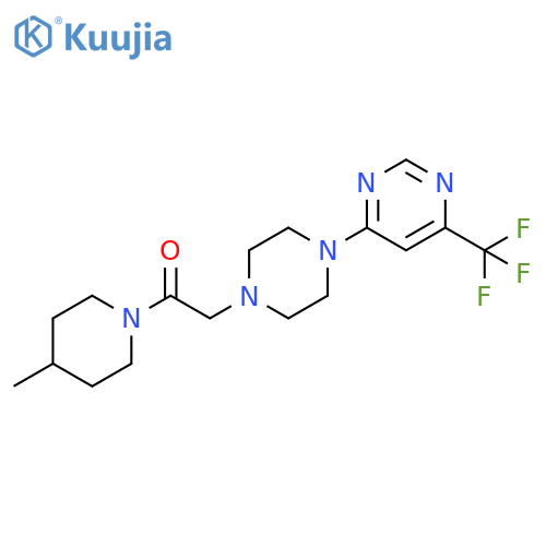 1-(4-methylpiperidin-1-yl)-2-{4-[6-(trifluoromethyl)pyrimidin-4-yl]piperazin-1-yl}ethan-1-one structure