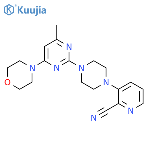 3-{4-[4-Methyl-6-(morpholin-4-yl)pyrimidin-2-yl]piperazin-1-yl}pyridine-2-carbonitrile structure
