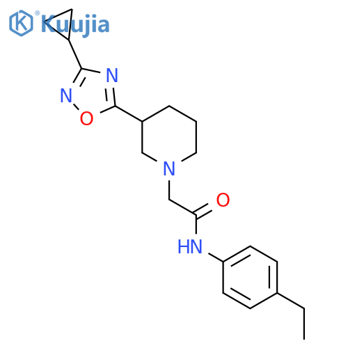 2-[3-(3-cyclopropyl-1,2,4-oxadiazol-5-yl)piperidin-1-yl]-N-(4-ethylphenyl)acetamide structure