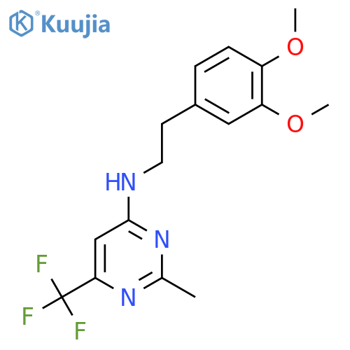 N-[2-(3,4-dimethoxyphenyl)ethyl]-2-methyl-6-(trifluoromethyl)pyrimidin-4-amine structure