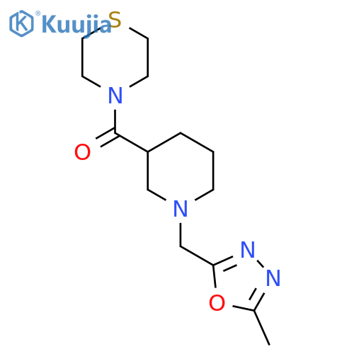 4-{1-[(5-Methyl-1,3,4-oxadiazol-2-yl)methyl]piperidine-3-carbonyl}thiomorpholine structure