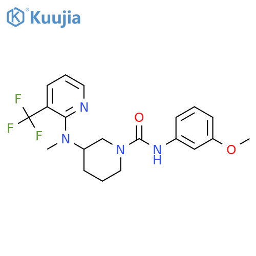 N-(3-methoxyphenyl)-3-{methyl[3-(trifluoromethyl)pyridin-2-yl]amino}piperidine-1-carboxamide structure