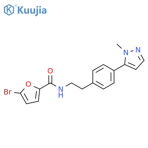 5-bromo-N-{2-[4-(1-methyl-1H-pyrazol-5-yl)phenyl]ethyl}furan-2-carboxamide structure