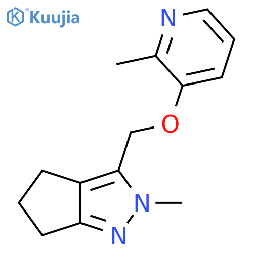 2-methyl-3-({2-methyl-2H,4H,5H,6H-cyclopenta[c]pyrazol-3-yl}methoxy)pyridine structure