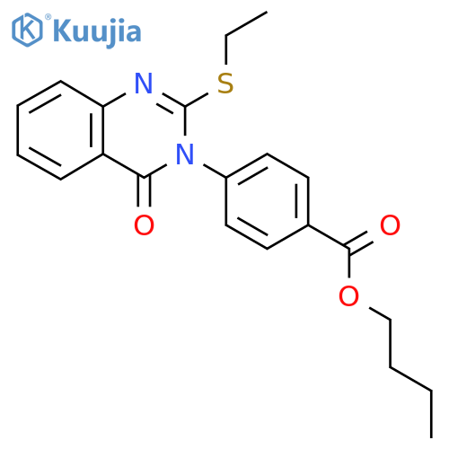 Butyl 4-[2-(ethylsulfanyl)-4-oxo-3,4-dihydroquinazolin-3-yl]benzoate structure