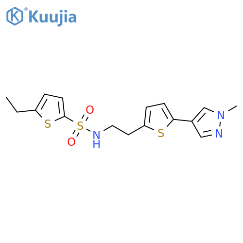 5-ethyl-N-{2-5-(1-methyl-1H-pyrazol-4-yl)thiophen-2-ylethyl}thiophene-2-sulfonamide structure