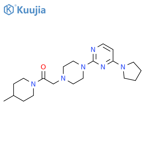 1-(4-methylpiperidin-1-yl)-2-{4-[4-(pyrrolidin-1-yl)pyrimidin-2-yl]piperazin-1-yl}ethan-1-one structure