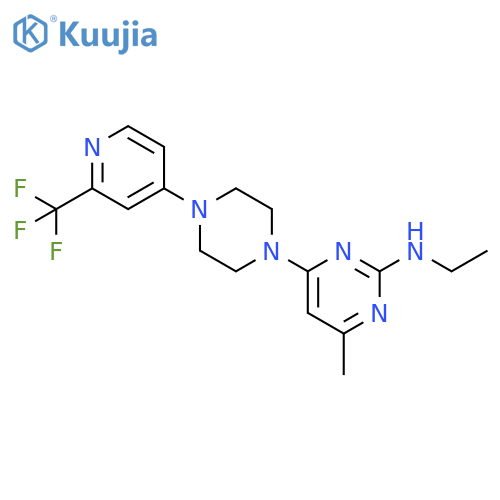 N-ethyl-4-methyl-6-{4-[2-(trifluoromethyl)pyridin-4-yl]piperazin-1-yl}pyrimidin-2-amine structure