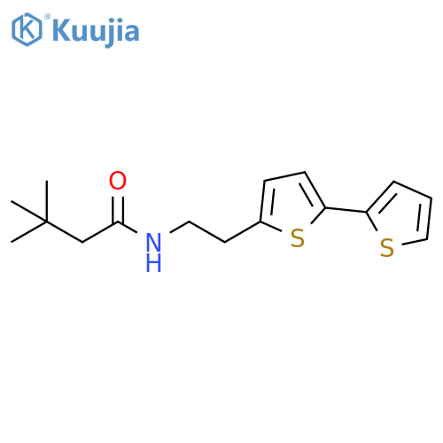 N-(2-{2,2'-bithiophene-5-yl}ethyl)-3,3-dimethylbutanamide structure