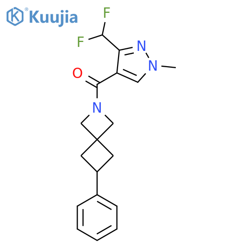 2-[3-(difluoromethyl)-1-methyl-1H-pyrazole-4-carbonyl]-6-phenyl-2-azaspiro[3.3]heptane structure