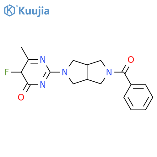 2-{5-Benzoyl-octahydropyrrolo[3,4-c]pyrrol-2-yl}-5-fluoro-6-methyl-3,4-dihydropyrimidin-4-one structure