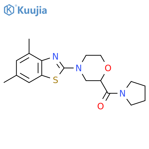 4,6-Dimethyl-2-[2-(pyrrolidine-1-carbonyl)morpholin-4-yl]-1,3-benzothiazole structure