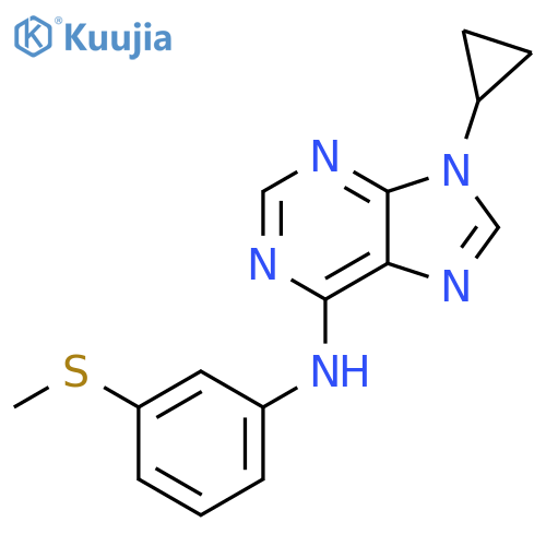 9-cyclopropyl-N-[3-(methylsulfanyl)phenyl]-9H-purin-6-amine structure