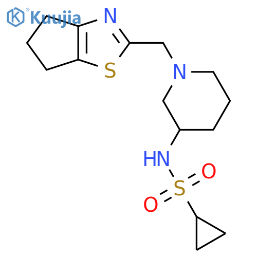 N-[1-({4H,5H,6H-cyclopenta[d][1,3]thiazol-2-yl}methyl)piperidin-3-yl]cyclopropanesulfonamide structure