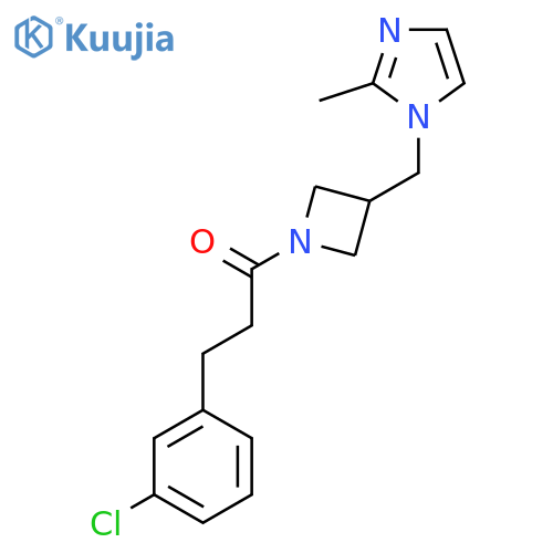 3-(3-chlorophenyl)-1-{3-[(2-methyl-1H-imidazol-1-yl)methyl]azetidin-1-yl}propan-1-one structure