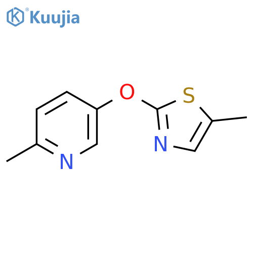 2-Methyl-5-[(5-methyl-1,3-thiazol-2-yl)oxy]pyridine structure