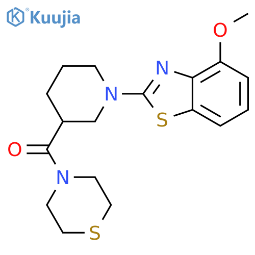 4-methoxy-2-[3-(thiomorpholine-4-carbonyl)piperidin-1-yl]-1,3-benzothiazole structure