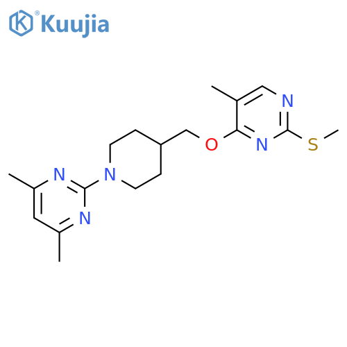4,6-dimethyl-2-[4-({[5-methyl-2-(methylsulfanyl)pyrimidin-4-yl]oxy}methyl)piperidin-1-yl]pyrimidine structure