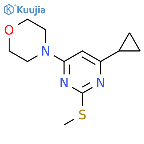 4-[6-cyclopropyl-2-(methylsulfanyl)pyrimidin-4-yl]morpholine structure