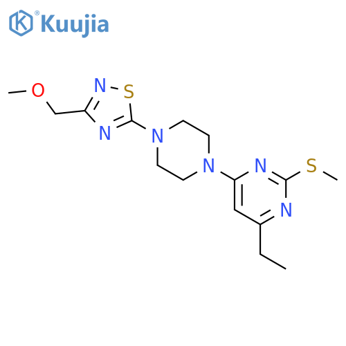 4-ethyl-6-{4-[3-(methoxymethyl)-1,2,4-thiadiazol-5-yl]piperazin-1-yl}-2-(methylsulfanyl)pyrimidine structure