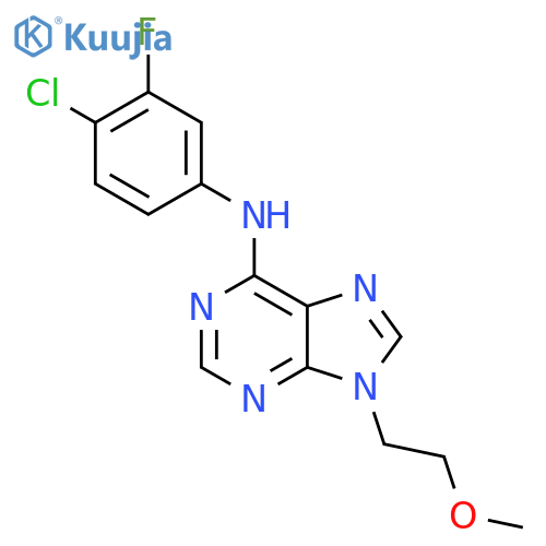 N-(4-chloro-3-fluorophenyl)-9-(2-methoxyethyl)-9H-purin-6-amine structure