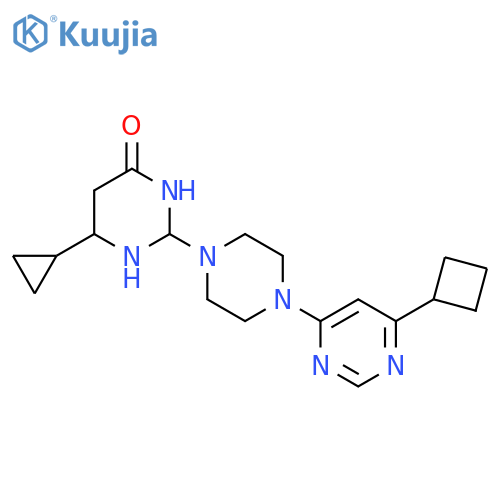 2-[4-(6-Cyclobutylpyrimidin-4-yl)piperazin-1-yl]-6-cyclopropyl-3,4-dihydropyrimidin-4-one structure