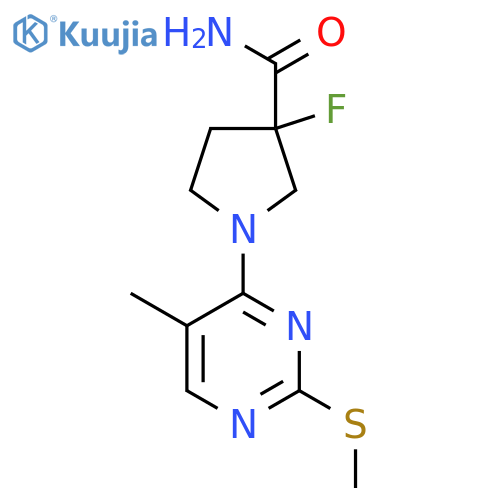3-Fluoro-1-[5-methyl-2-(methylsulfanyl)pyrimidin-4-yl]pyrrolidine-3-carboxamide structure