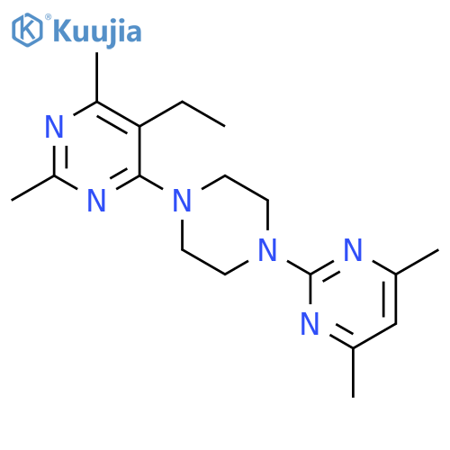 4-[4-(4,6-dimethylpyrimidin-2-yl)piperazin-1-yl]-5-ethyl-2,6-dimethylpyrimidine structure